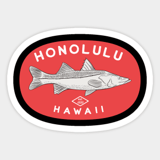 Honolulu Hawaii Fishing Sticker